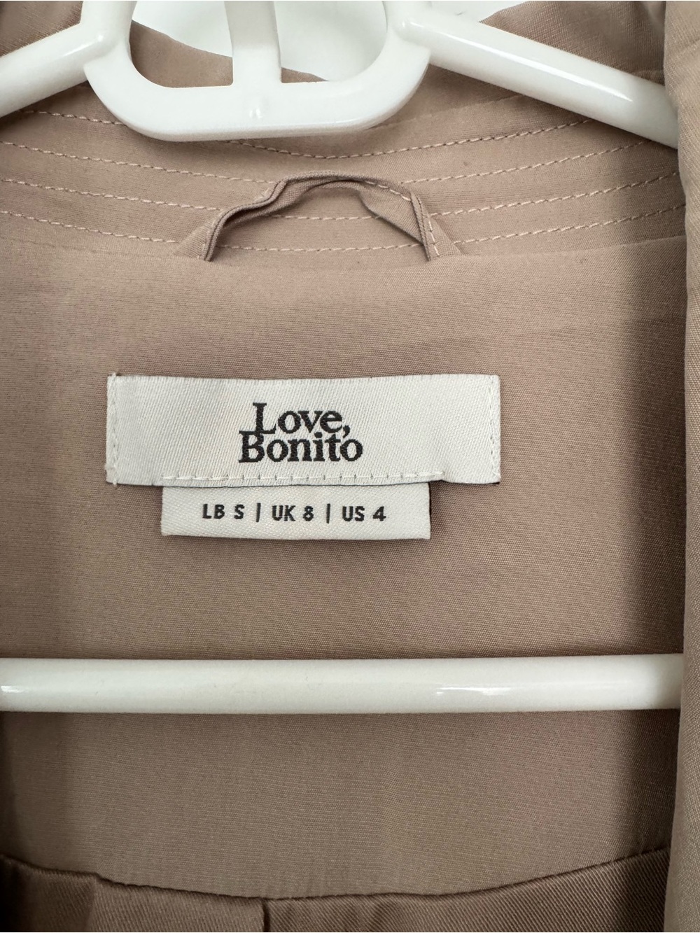 NWOT Love Bonito Trench Unlined Size 4 - Picture 2 of 6